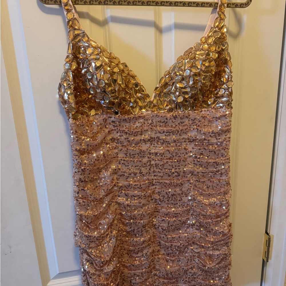 Elegant Gold Sequin Dress size 10